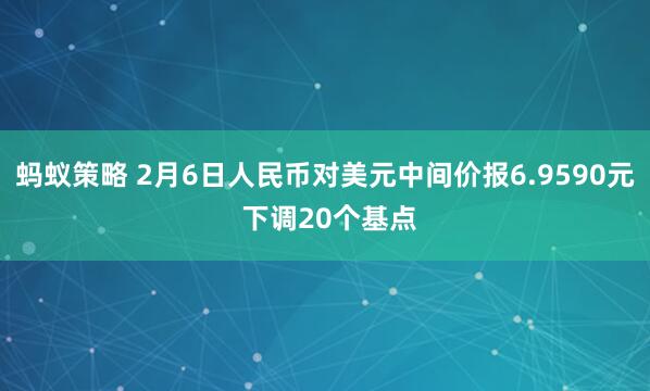 蚂蚁策略 2月6日人民币对美元中间价报6.9590元 下调20个基点